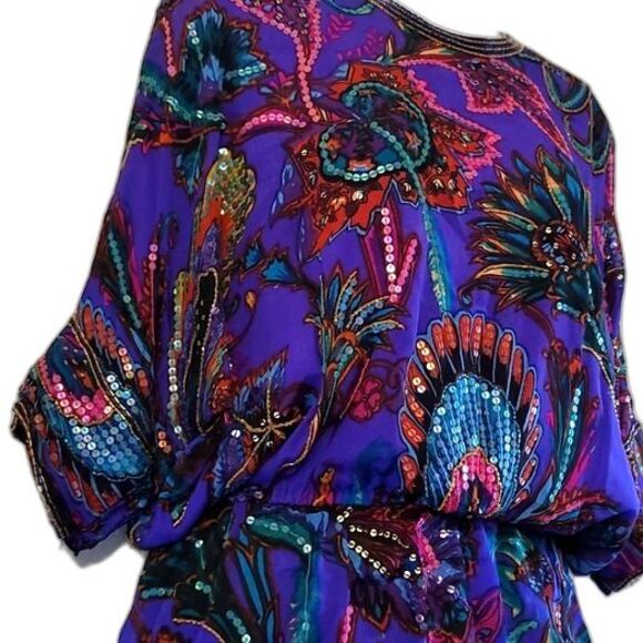 Vintage Judith Ann Creations Silk Gypsy Skirt & Top Set Size Small - Picture 3 of 4